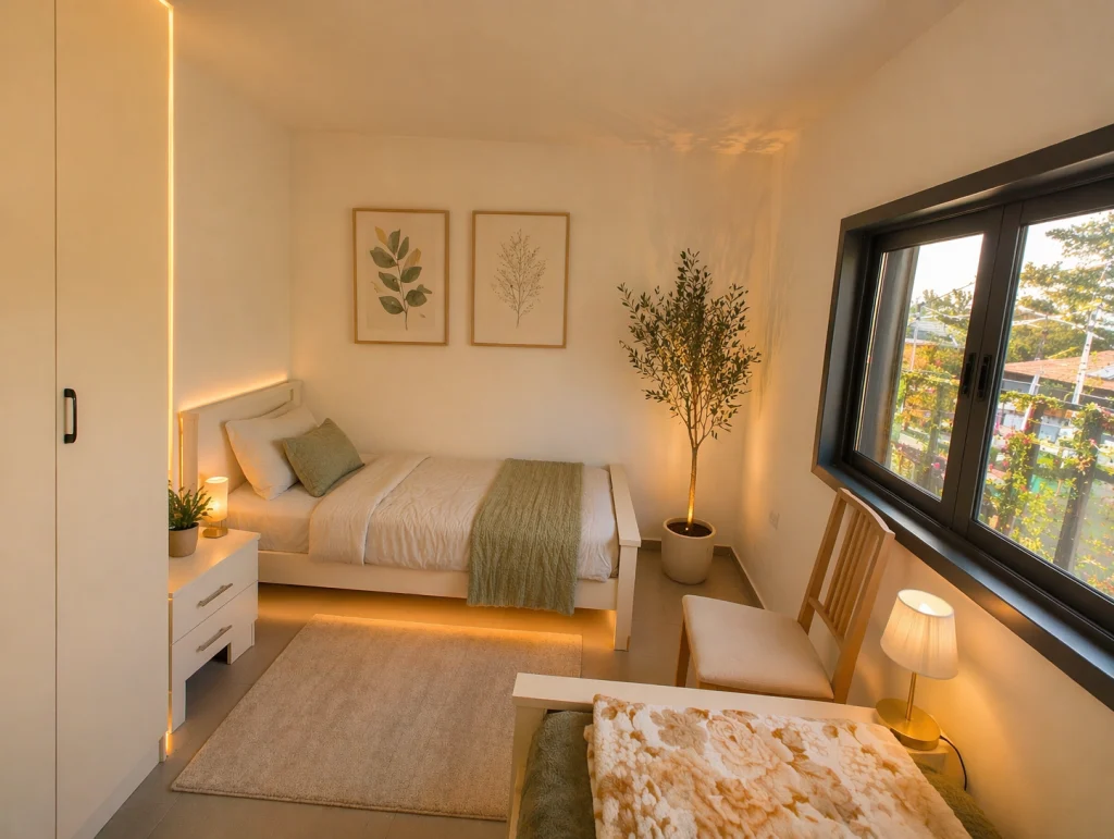 A private double room in the residential wing